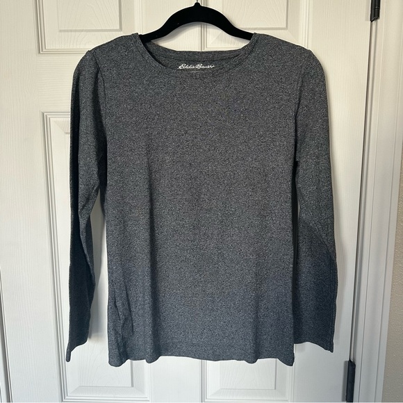 Eddie Bauer Tops - Eddie Bauer Charcoal Gray 100% Cotton Long Sleeve Tee - Medium
